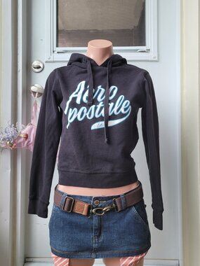 Aeropostale Crop Black Hoodie